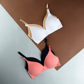White, Black, Pink and Skin Padded Bra