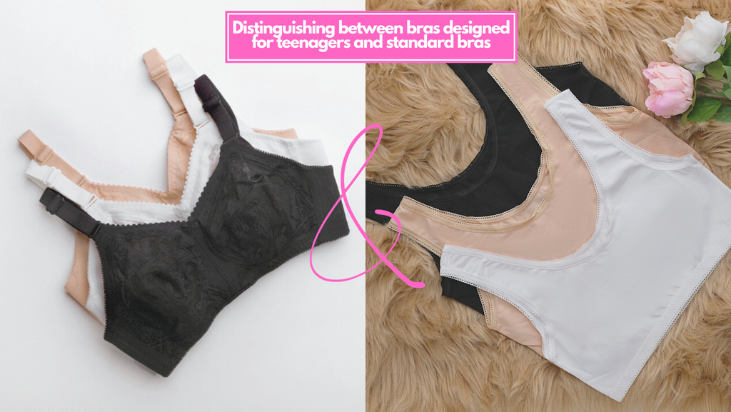 Distinguishing between bras designed for teenagers and standard