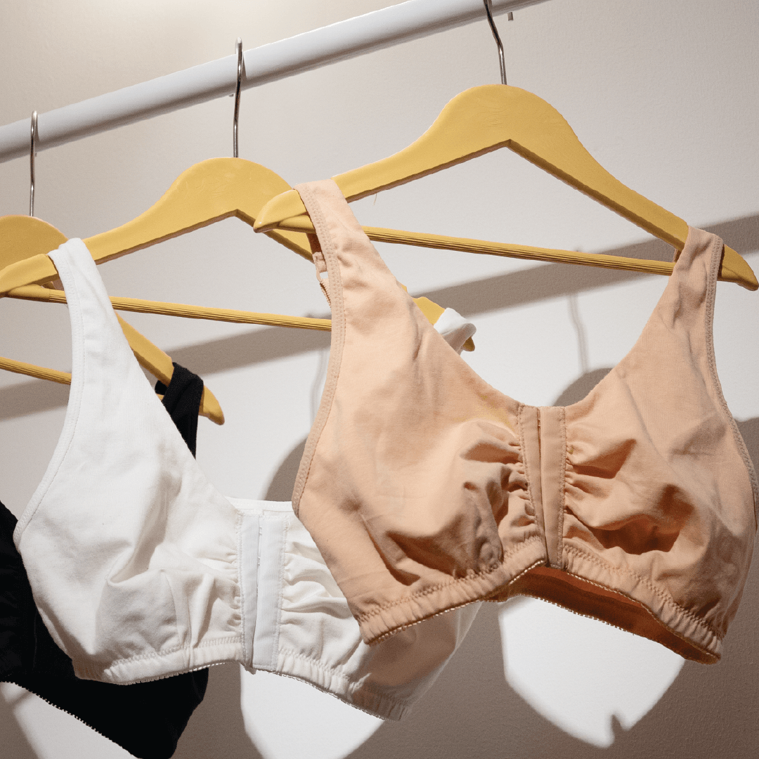 Front Open Pre Cotton Front Open Bra (5 Front Hooks - White, Skin Black) – Intimate ...