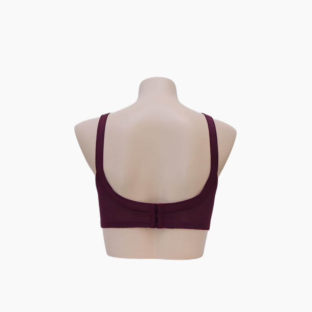 Trylo FRONT OPEN-BURGANDY-42-E-CUP Women Everyday Non Padded Bra