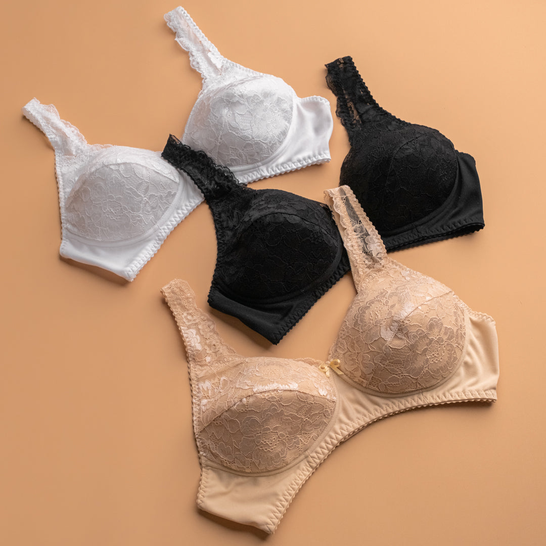 Blossom 003 – Padded Lace Bra in Chic Colours